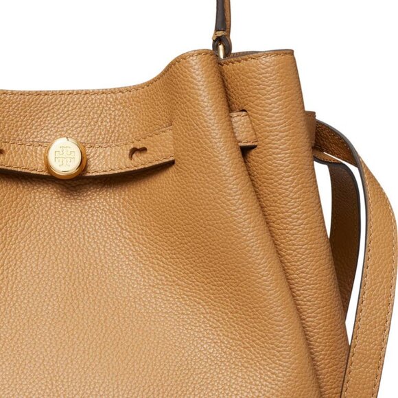 NWT ✅Tory Burch ROMY Pebbled Leather Bucket Bag #166982 TIRAMISU⭐ NWT, DUST BAG - Picture 8 of 11